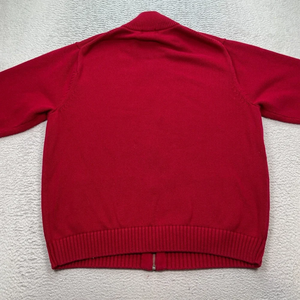 LL Bean Sweater Men's Size XL Red Cold Weather 100% Cotton Knit 0BTL7